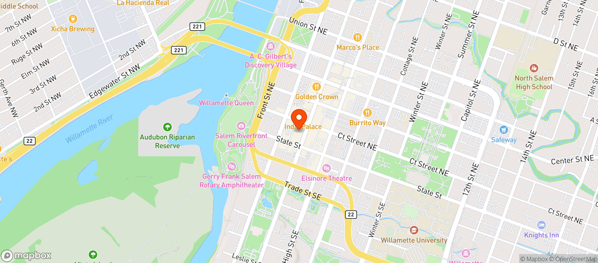 Map showing Mykies Bar & Lounge