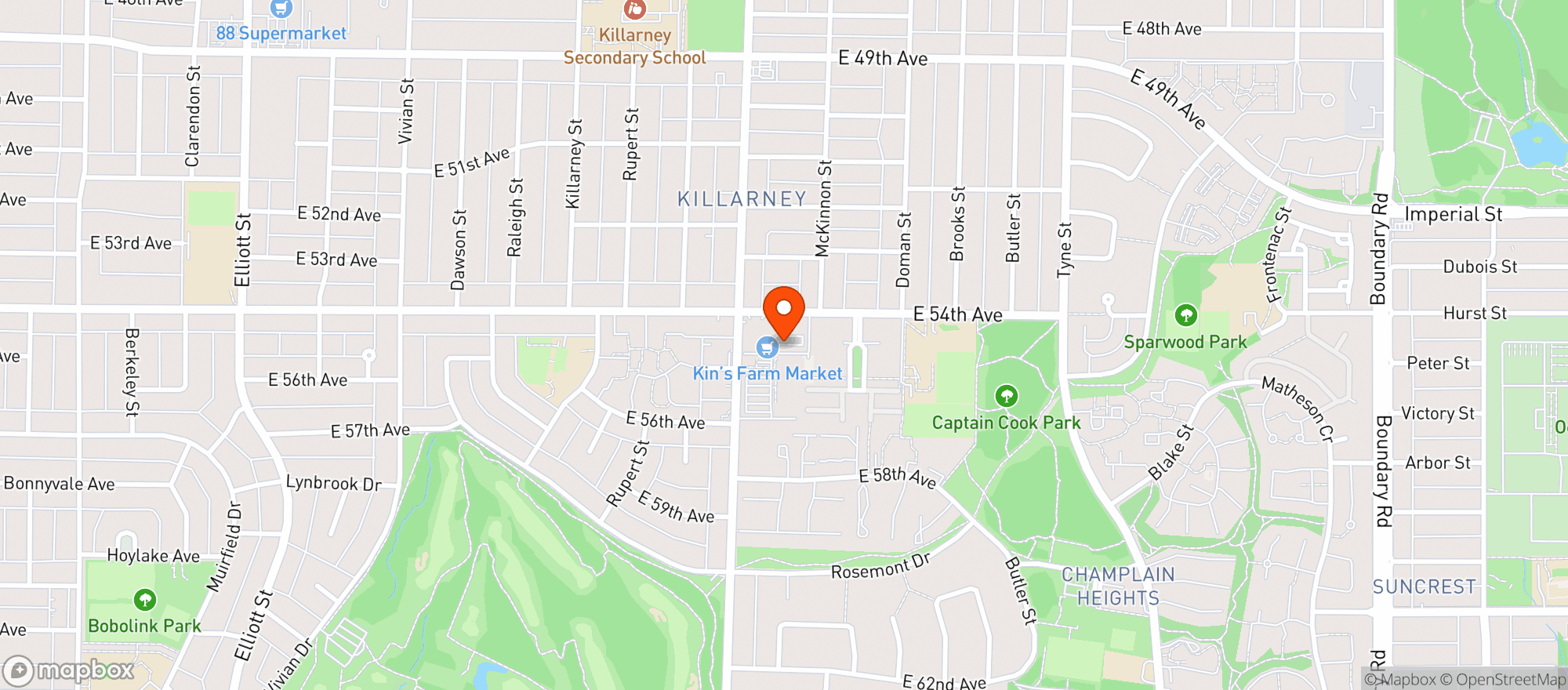 Map showing Bcliquor Champlain Square