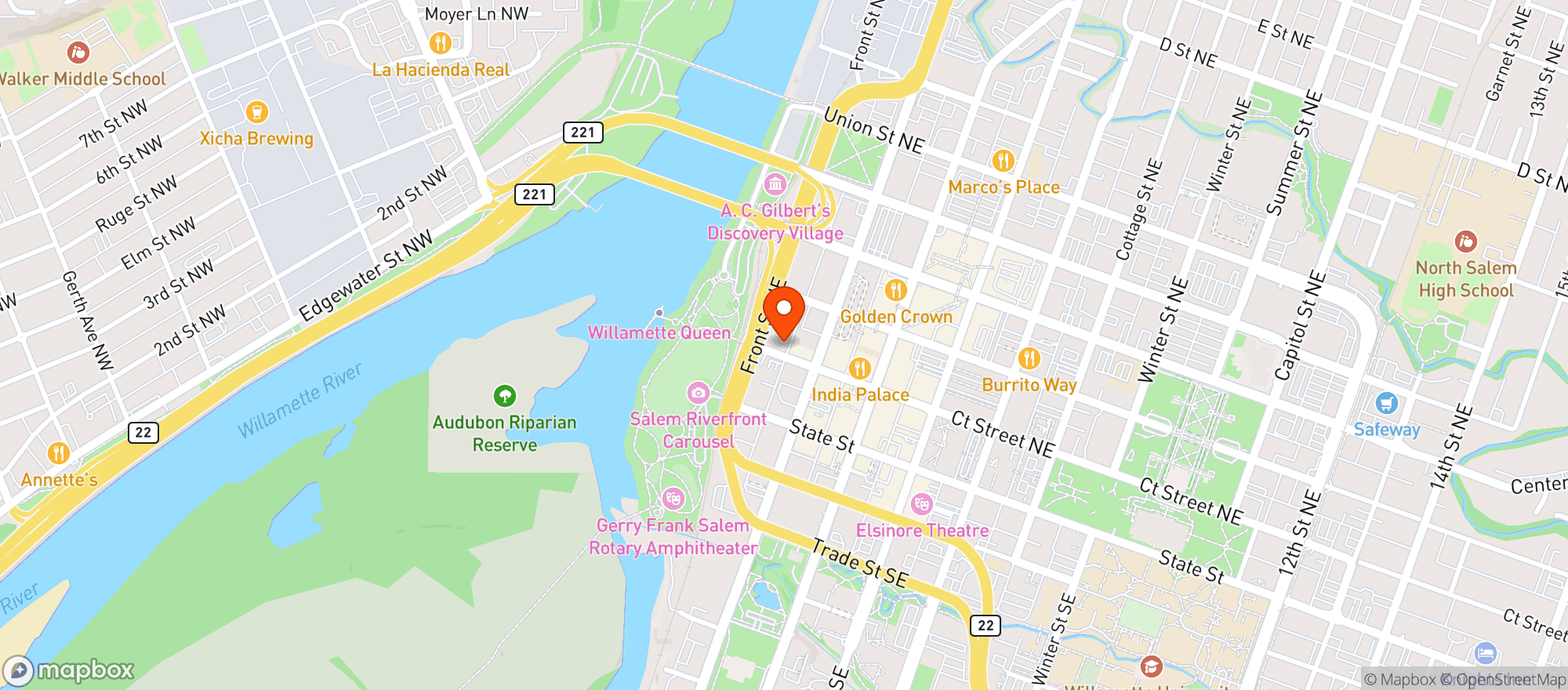 Map showing Azuls Taco House