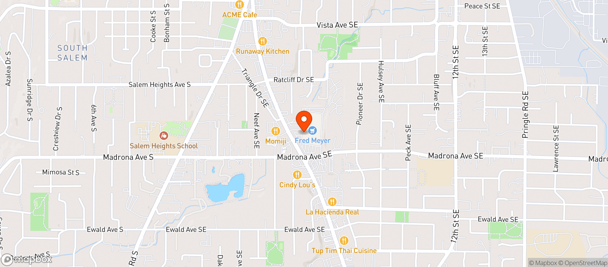 Map showing Fred Meyer