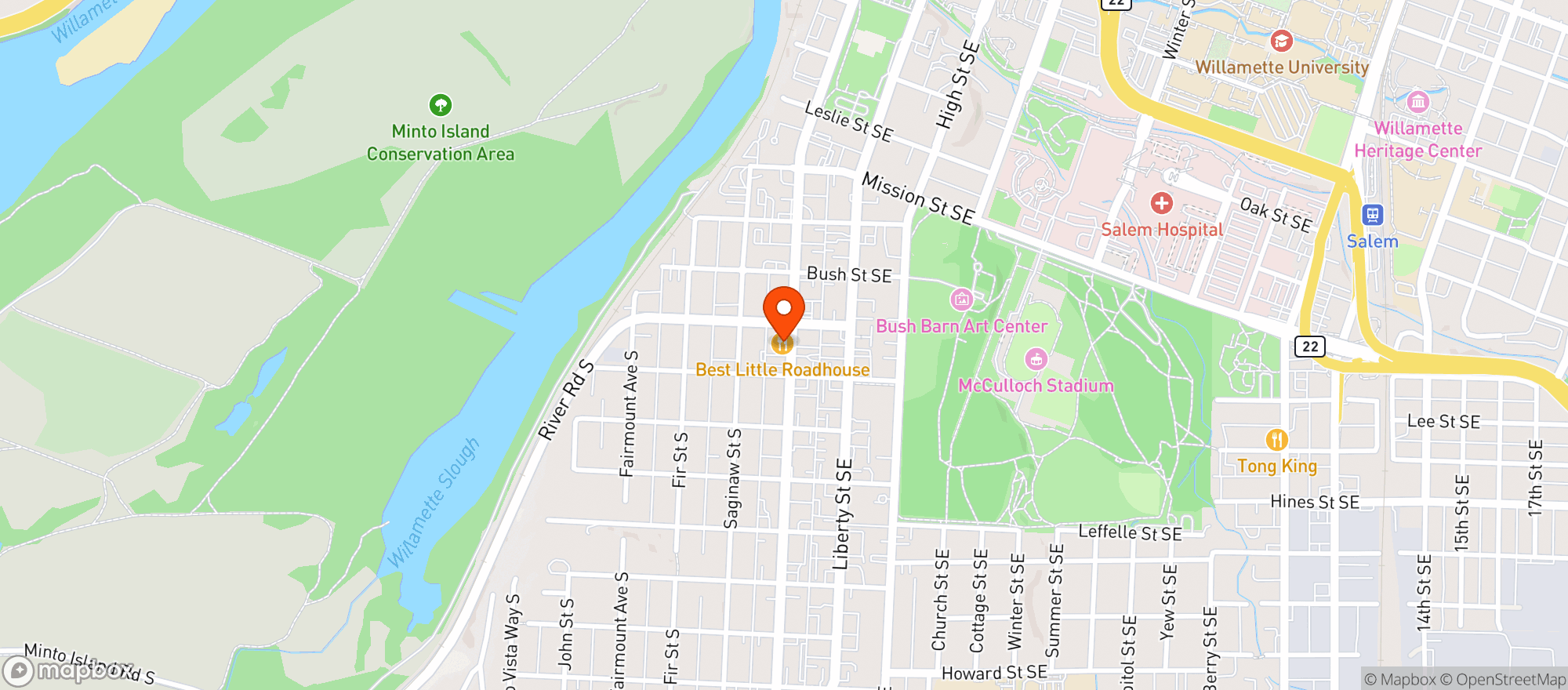 Map showing Best Little Roadhouse