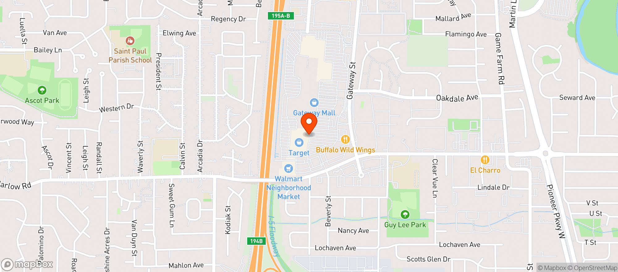 Map showing Target Store