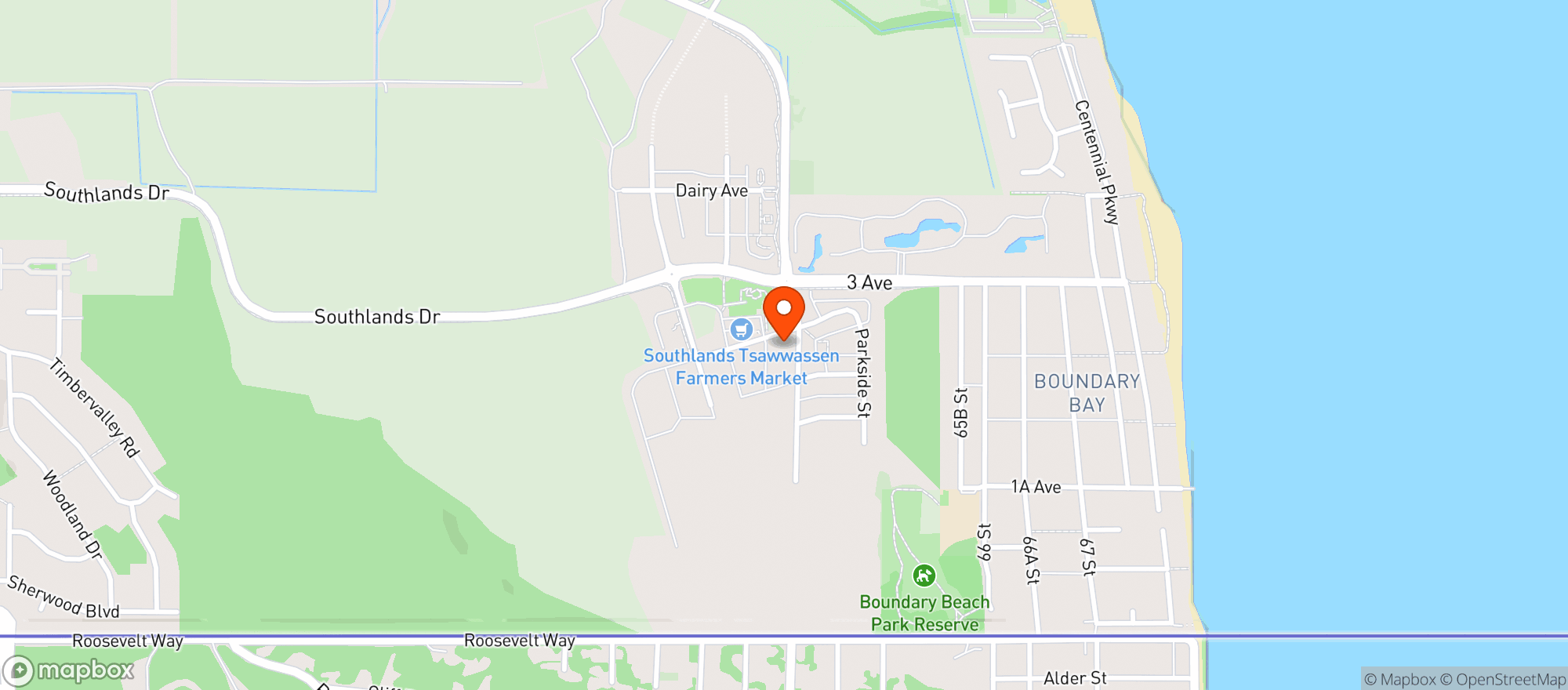 Map showing L'aromas Coffee Southlands