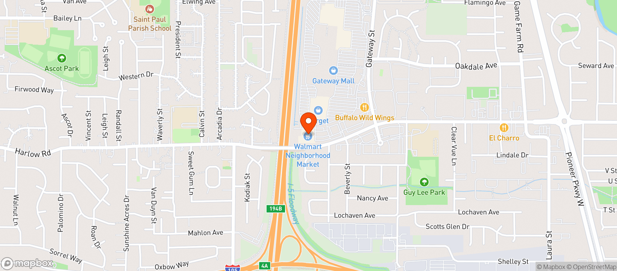Map showing Walmart Neighborhood Ma #4178