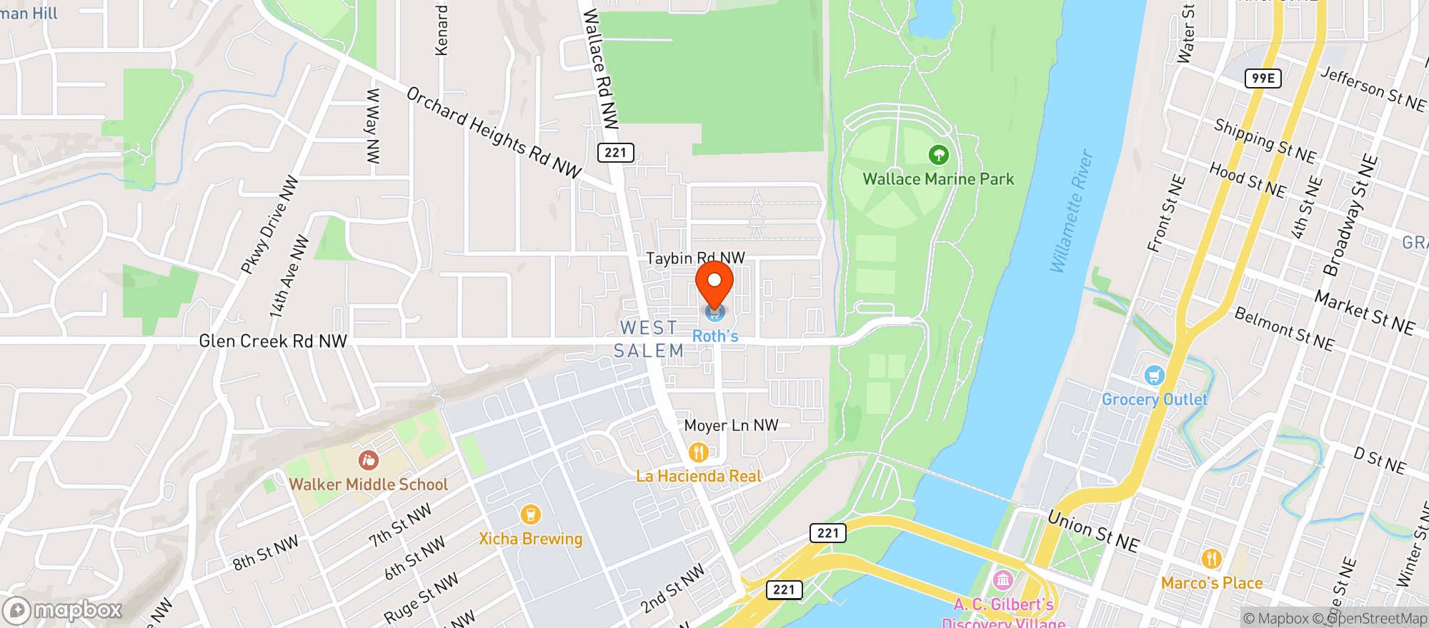 Map showing Roth's Fresh Market