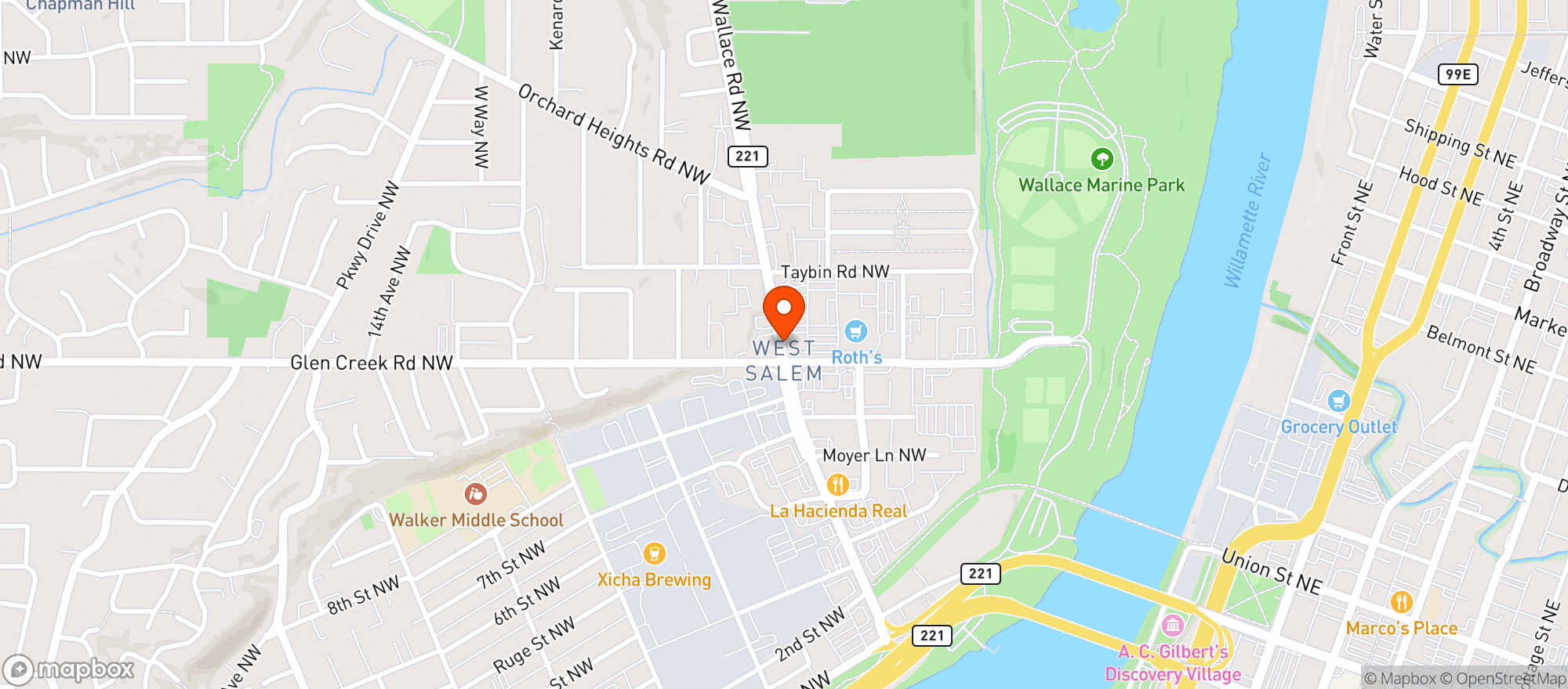 Map showing Roths Family Markets