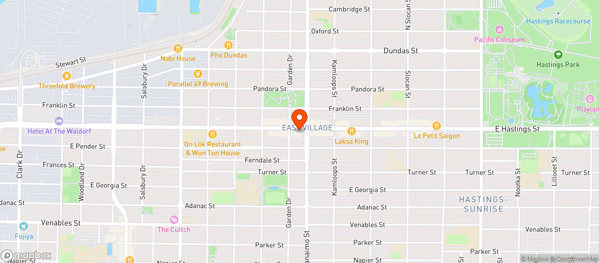 Map showing Buster's Mini Mart (5-105-361) -Front Door