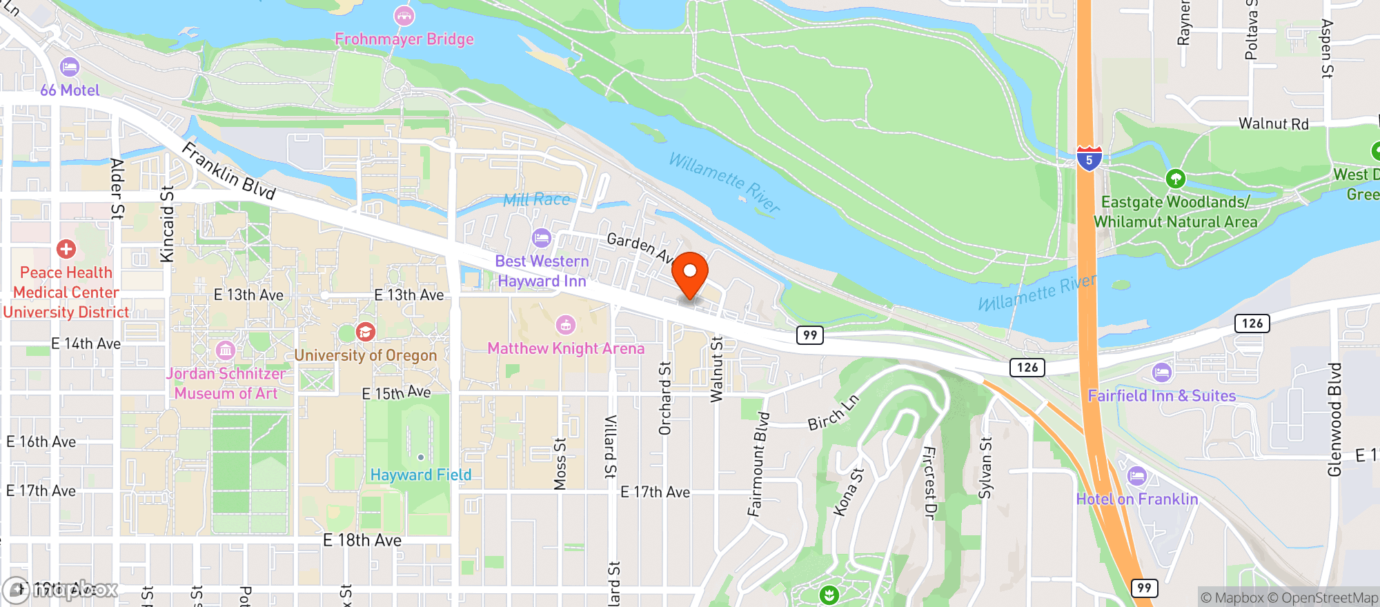Map showing Eugene Og