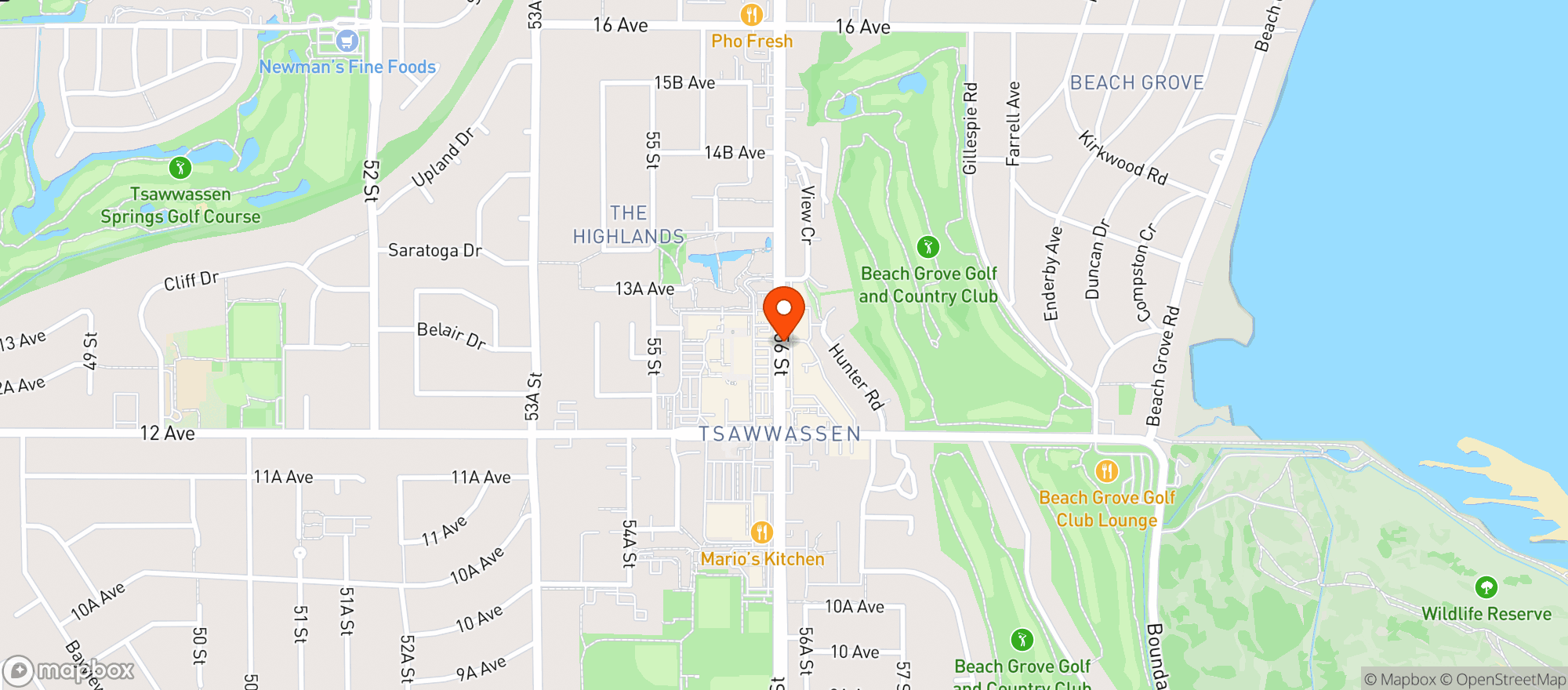 Map showing Thrifty Foods # 9466 Tsawwassen