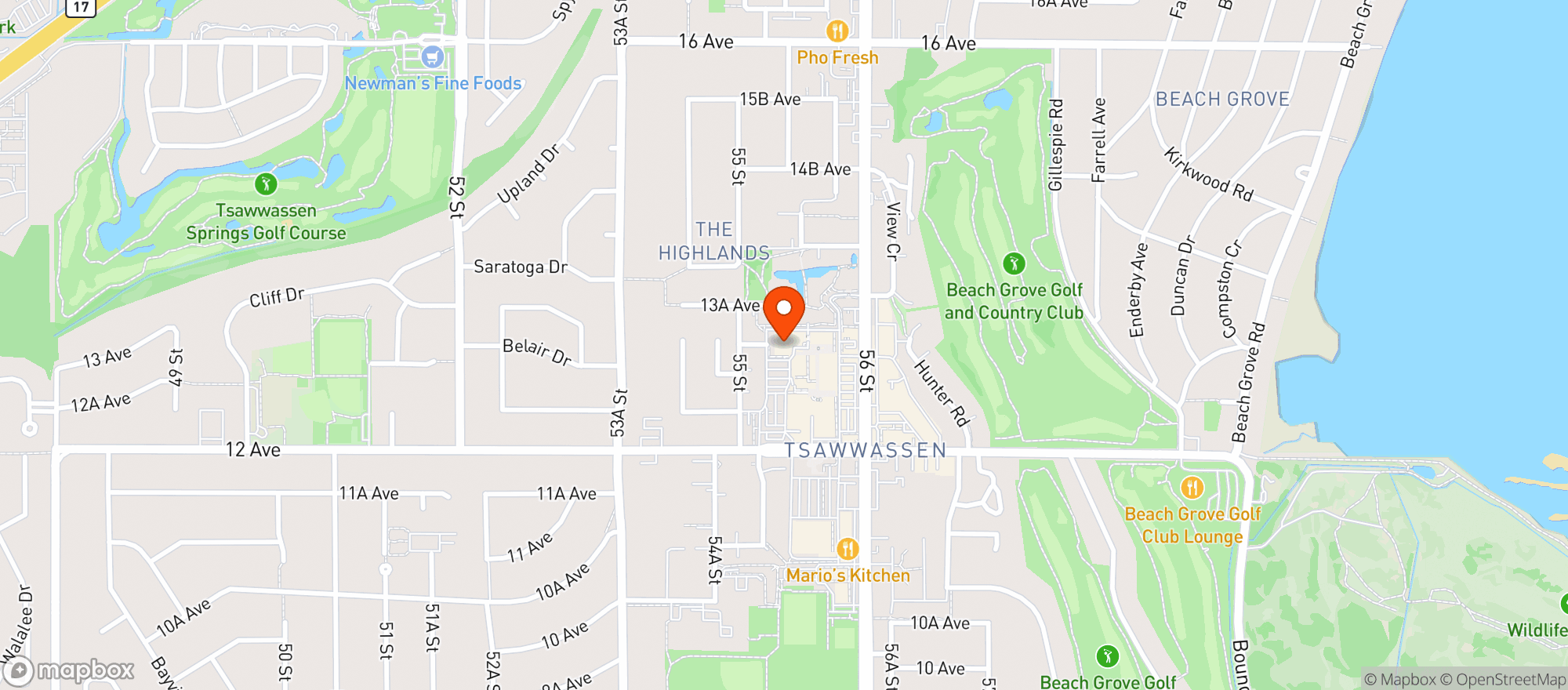 Map showing BCLIQUOR Tsawwassen