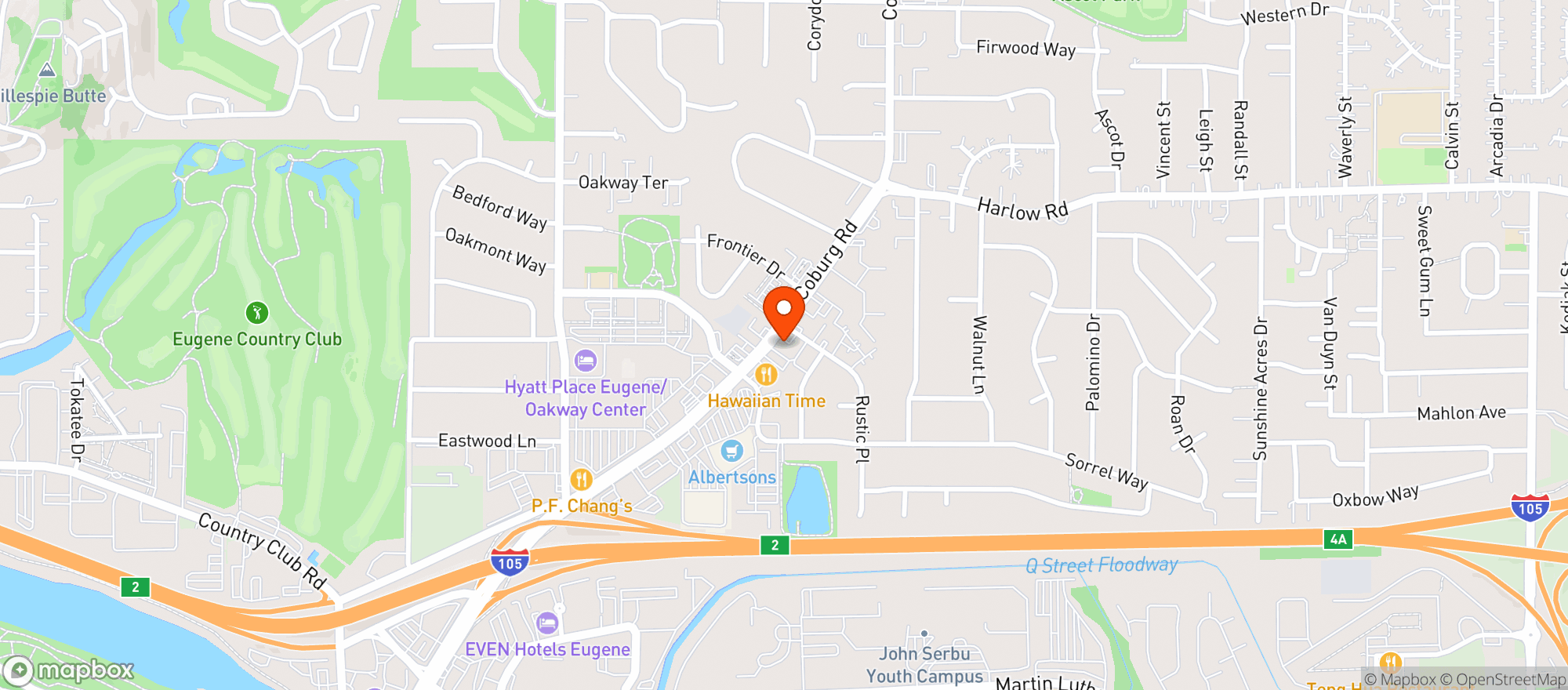 Map showing Vitamin Shoppe - Eugene