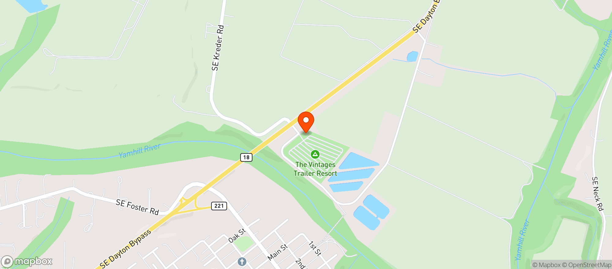 Map showing Willamette Wine Rv Park