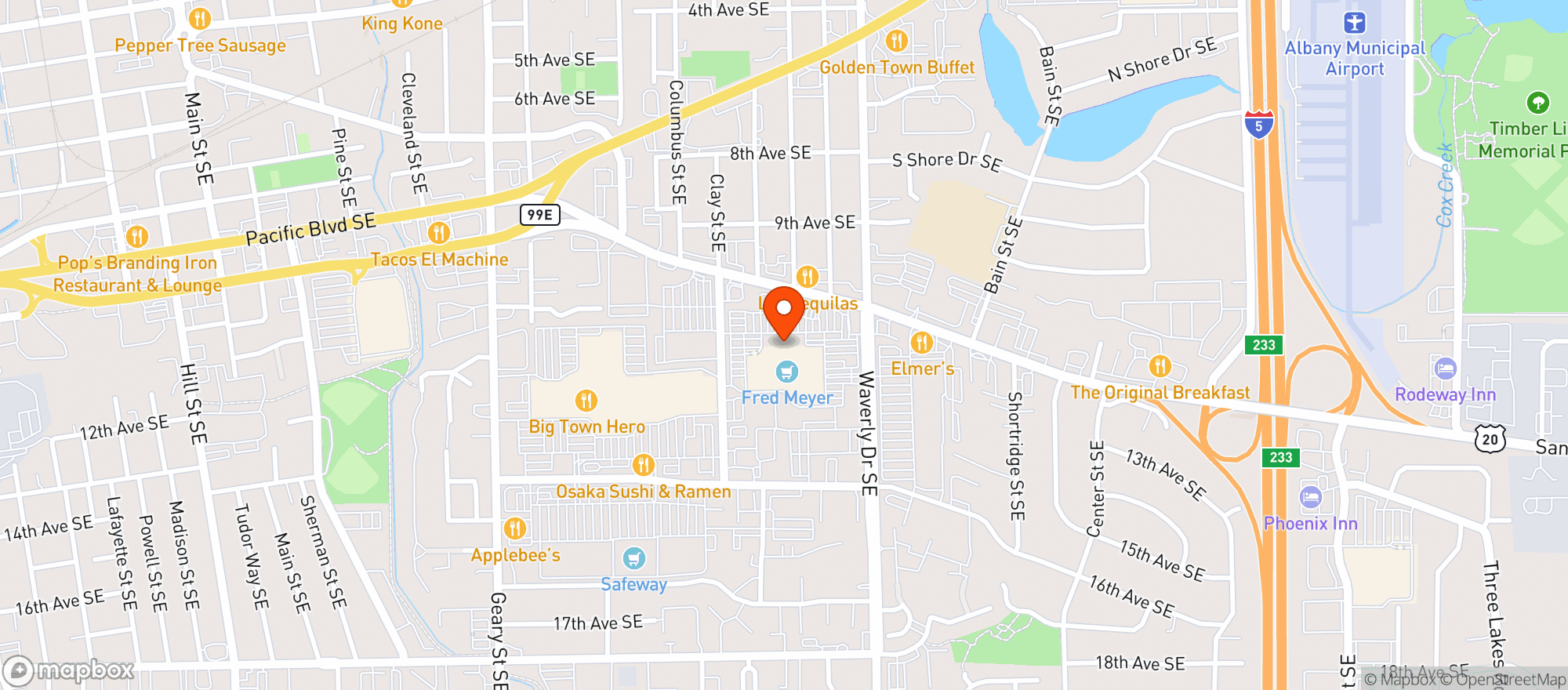 Map showing Fred Meyer