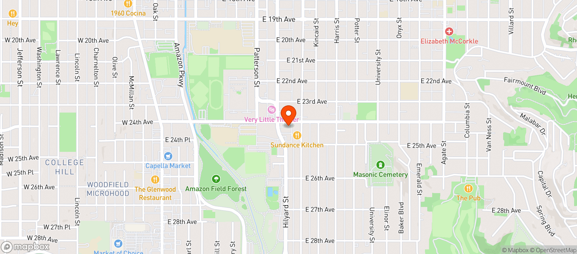 Map showing Sundance Natural Foods
