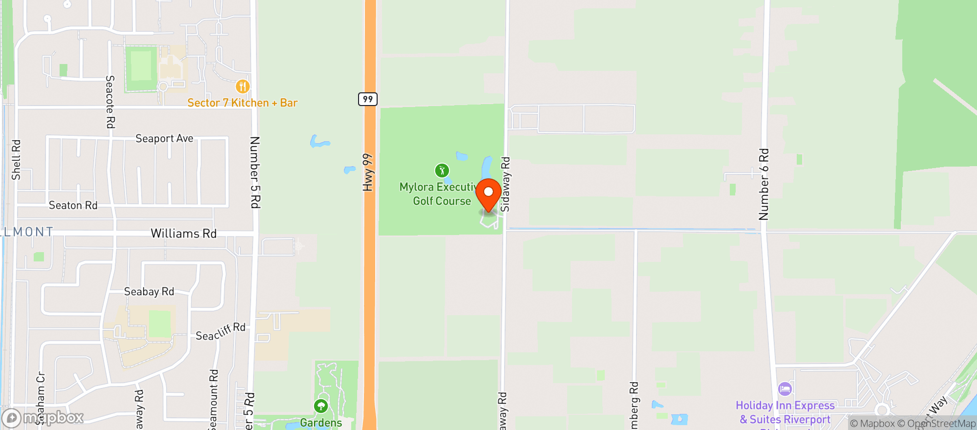 Map showing Mylora Sidaway Golf Club