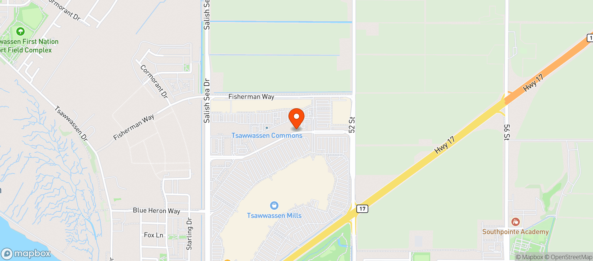 Map showing Walmart Tsawwassen