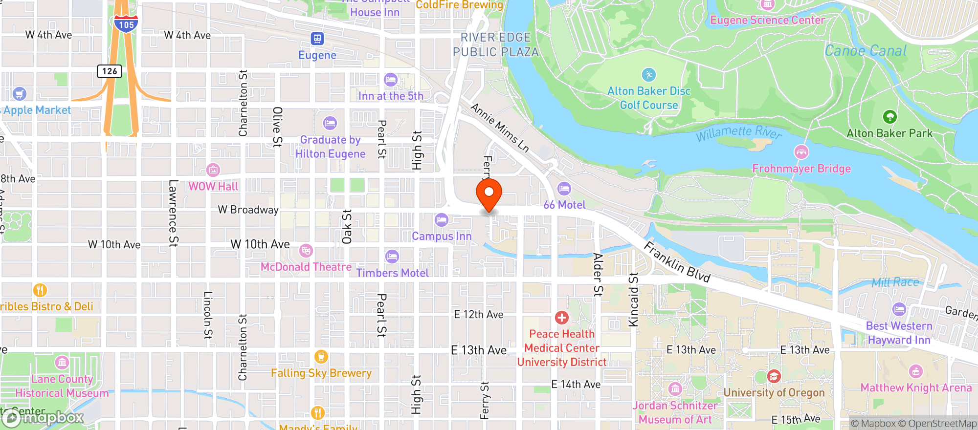 Map showing Hop N Shop Market