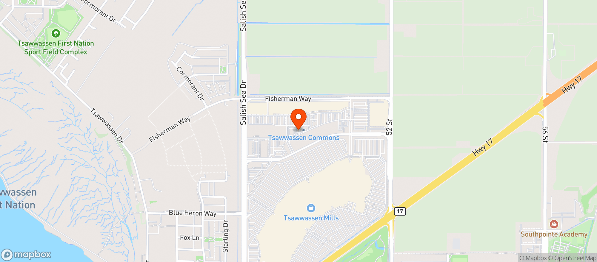 Map showing Metro Liquor Tsawwassen