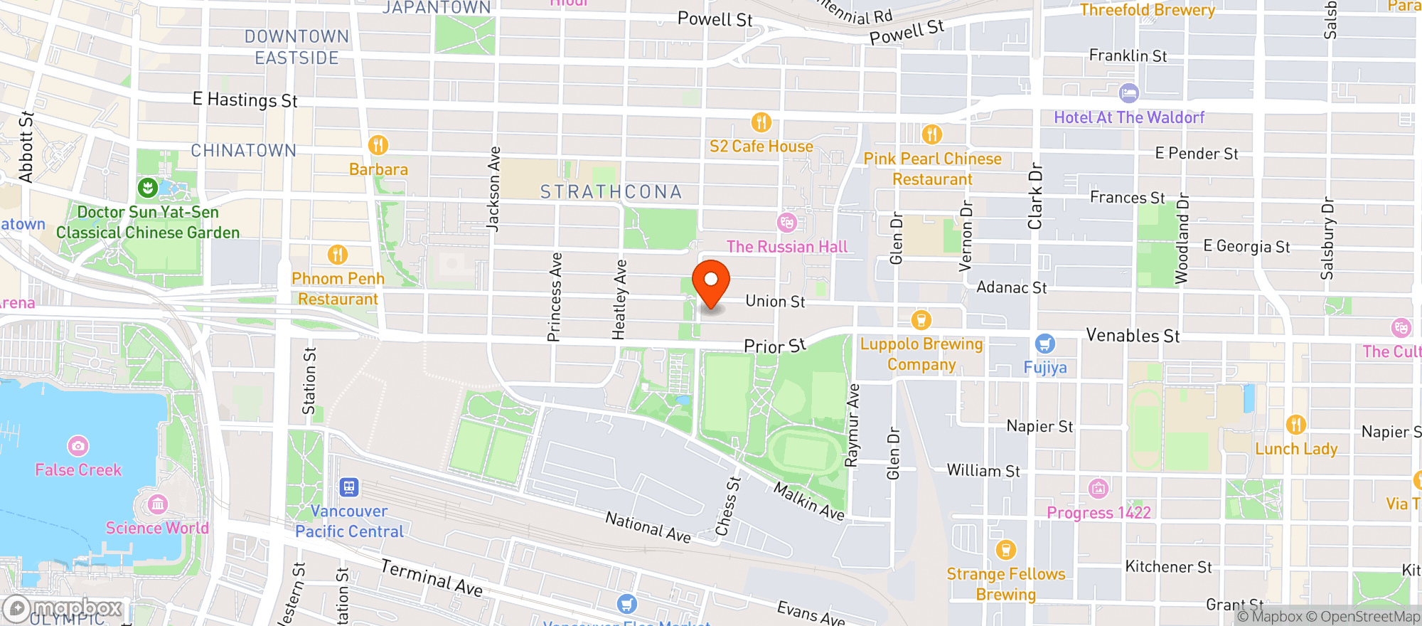 Map showing Union Food Market