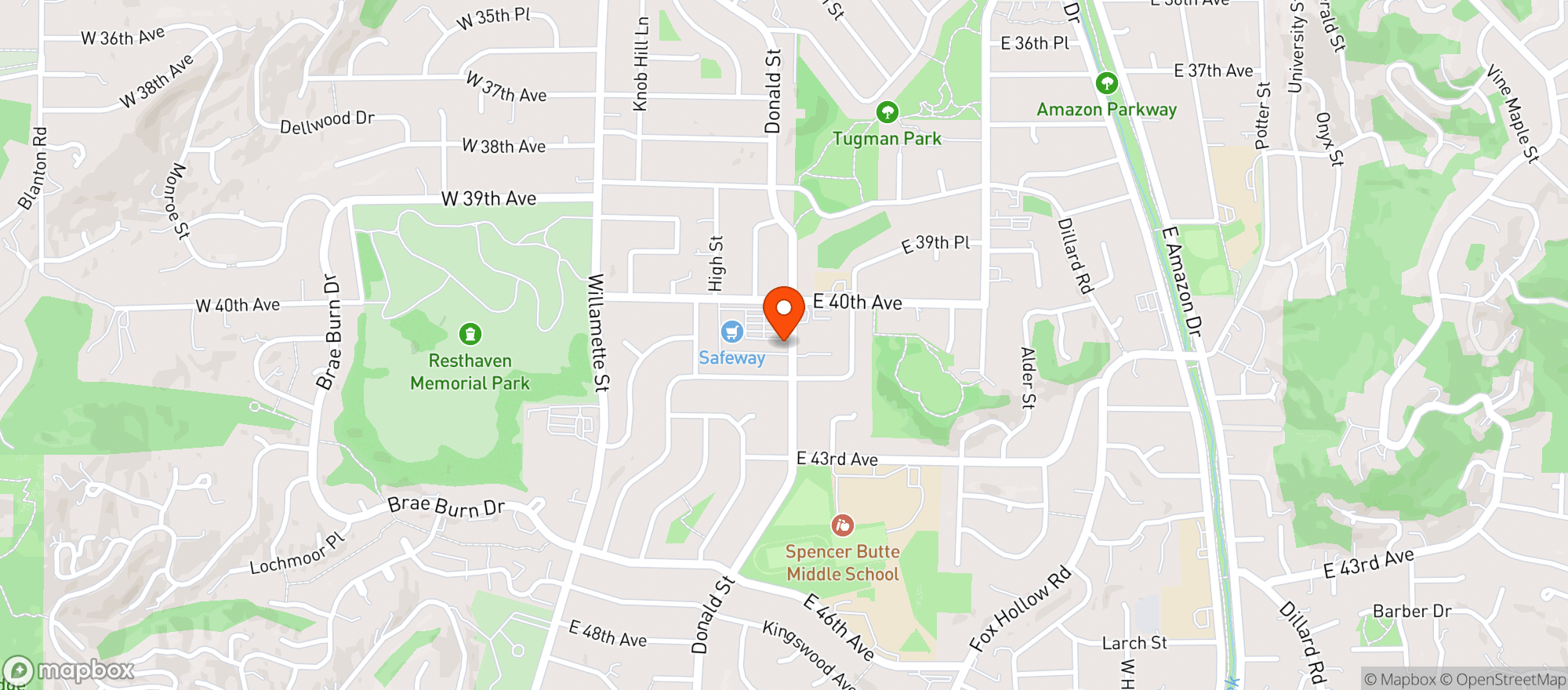 Map showing Highlands Brew Pub