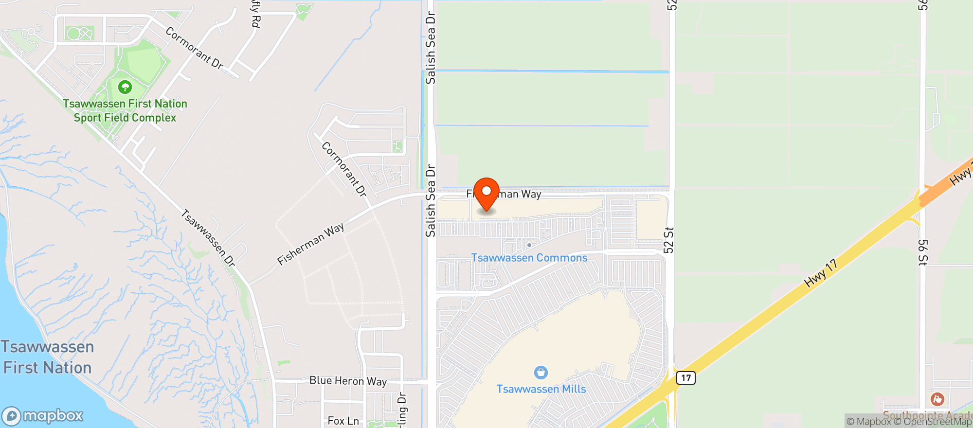 Map showing Staples
