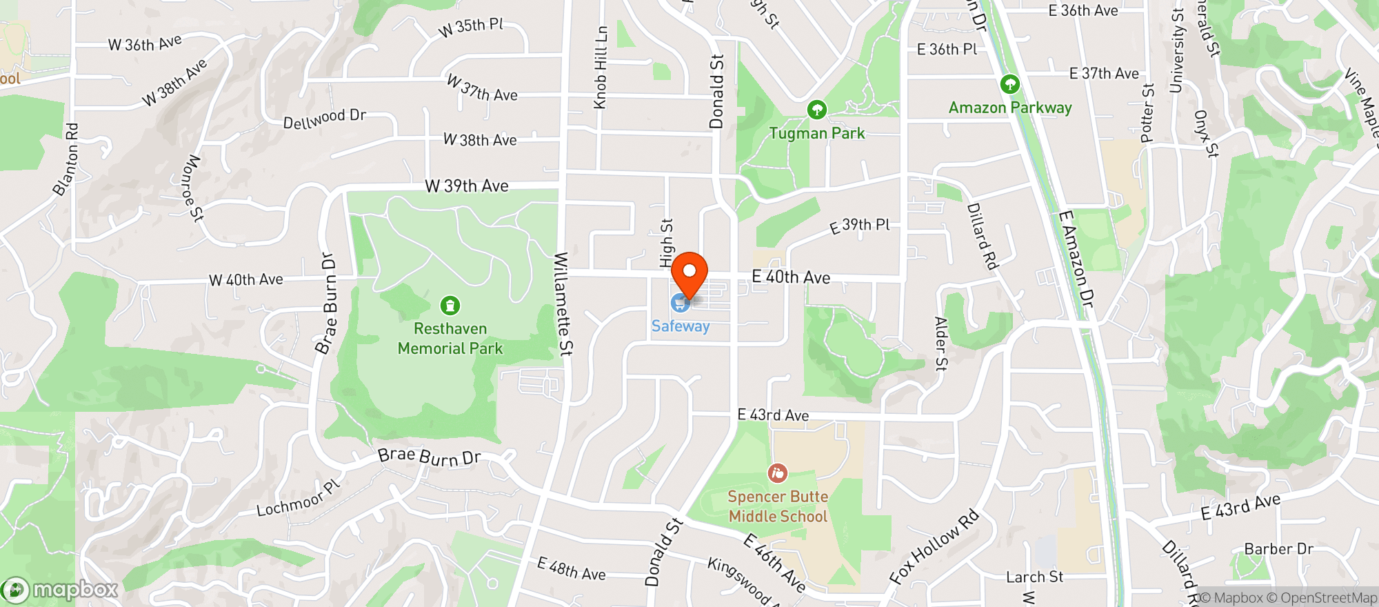 Map showing Safeway