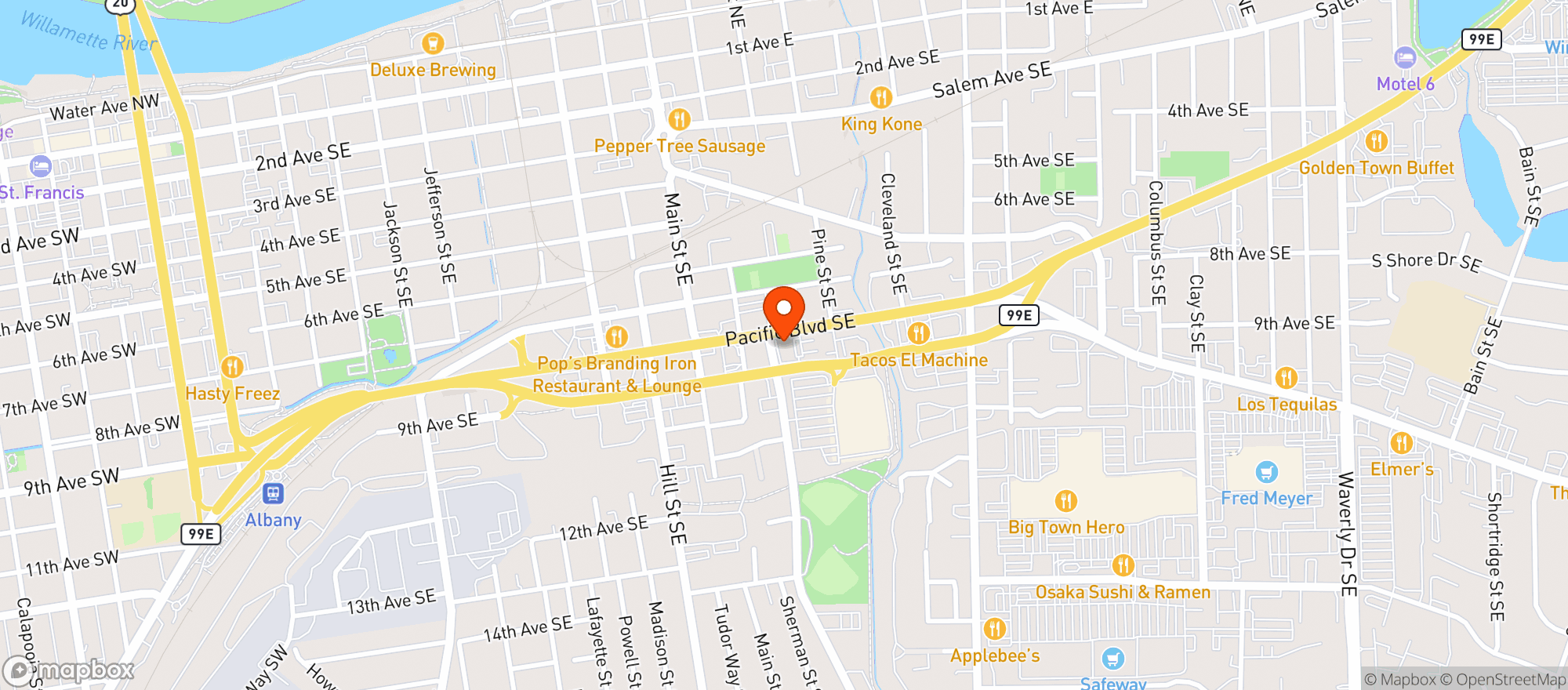 Map showing Cork & Bottle Shoppe