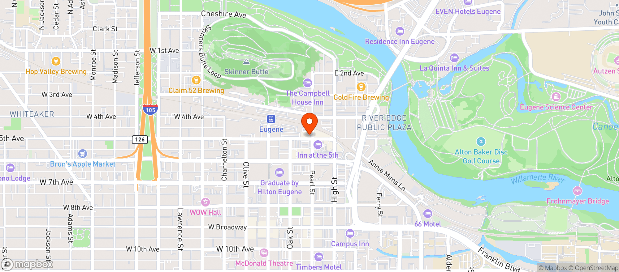 Map showing Kennedys Steakhouse