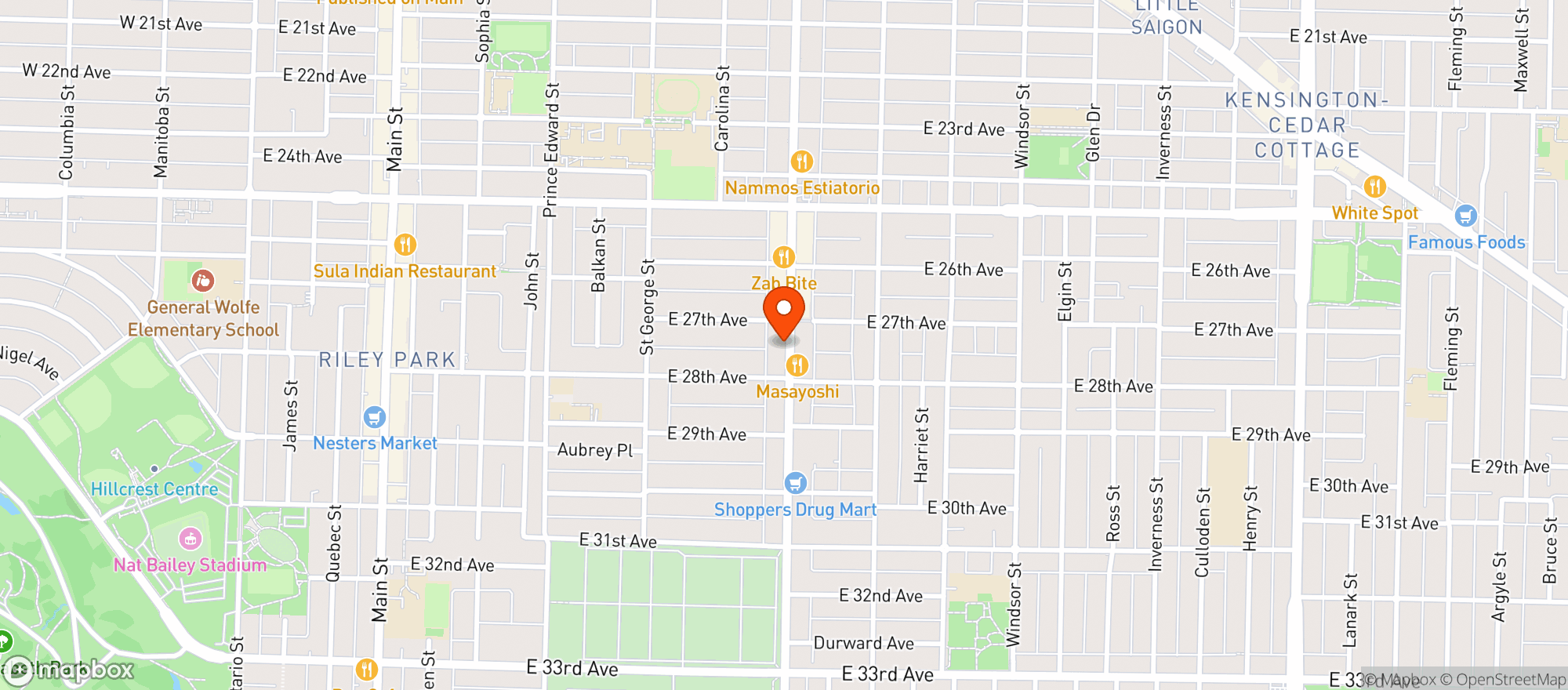 Map showing Mountainview Liquor Store