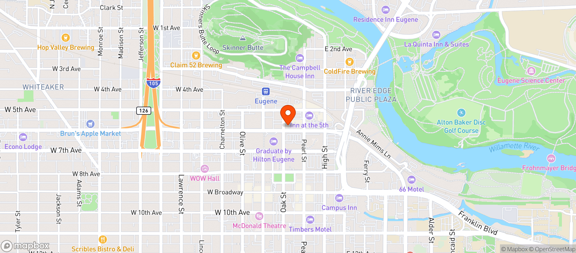 Map showing Gordon Hotel