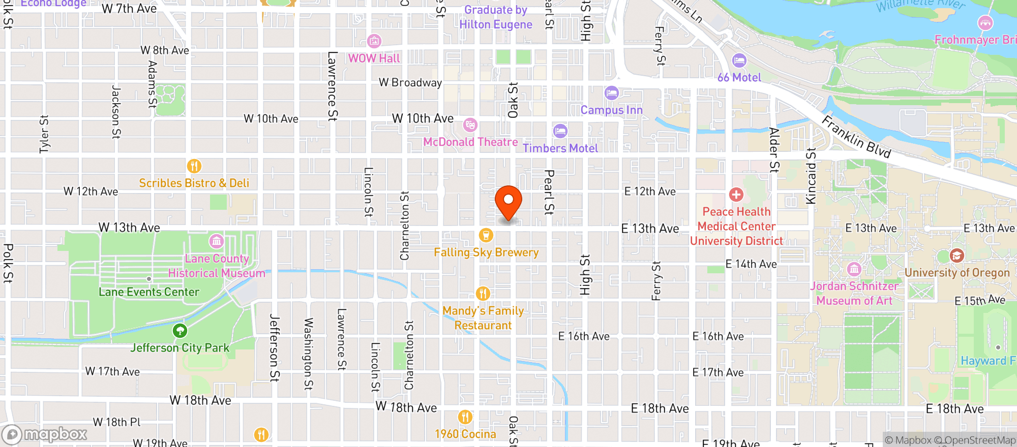 Map showing Level Up Arcade