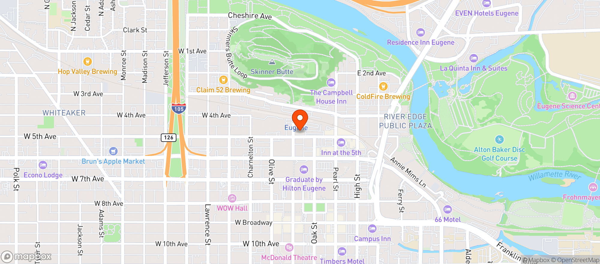 Map showing Old Spaghetti Factory