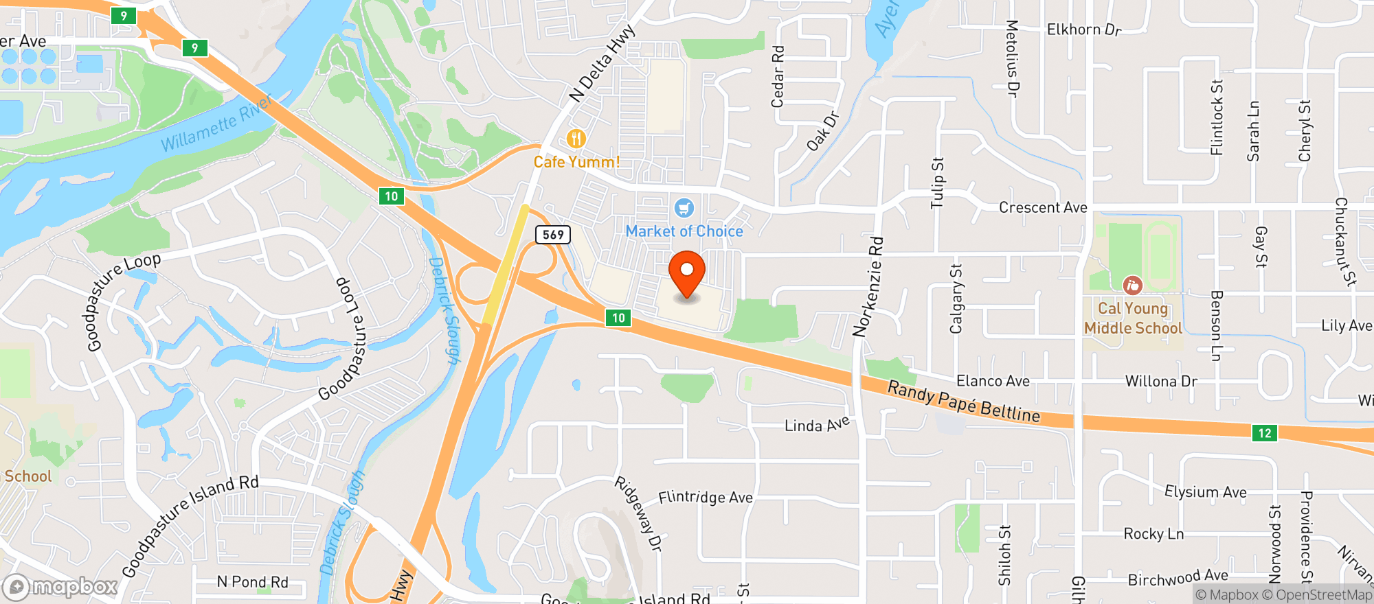 Map showing Walmart Store #2538