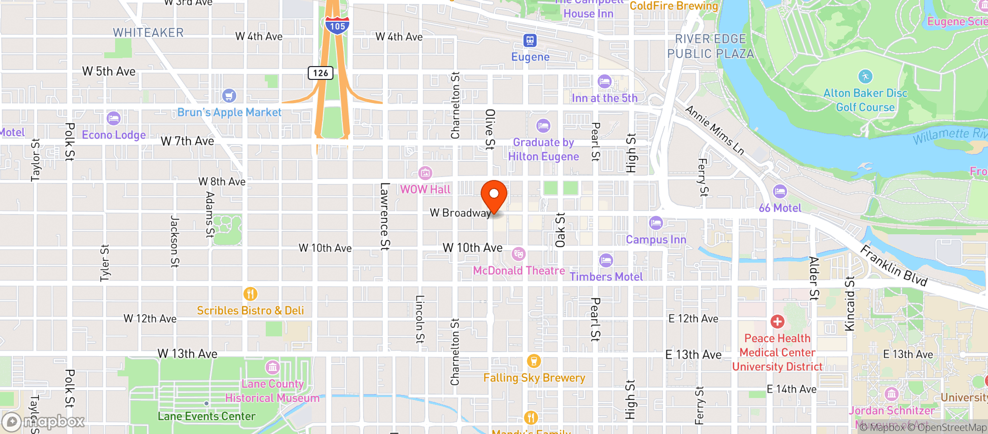 Map showing Davis Restaurant And Bar