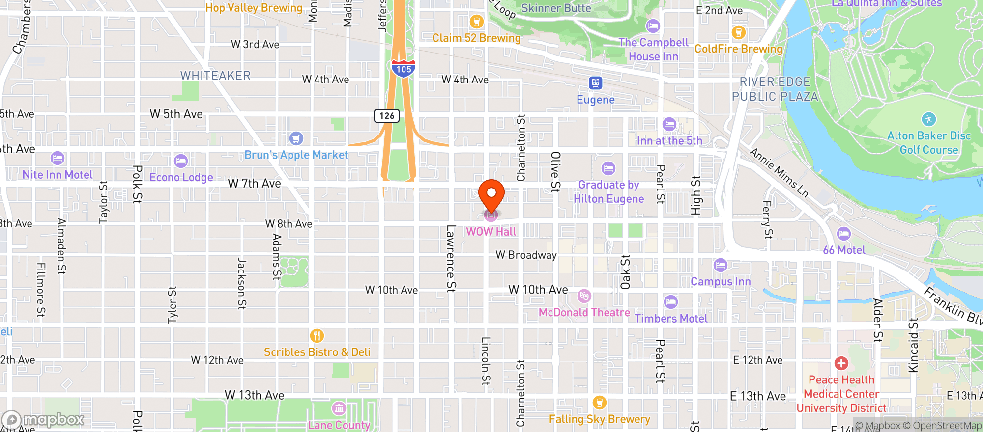 Map showing Wow Hall