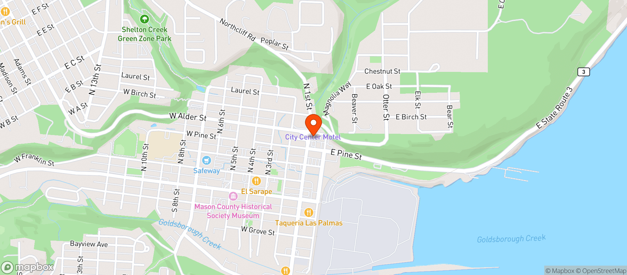 Map showing Shelton Smoke & Beer