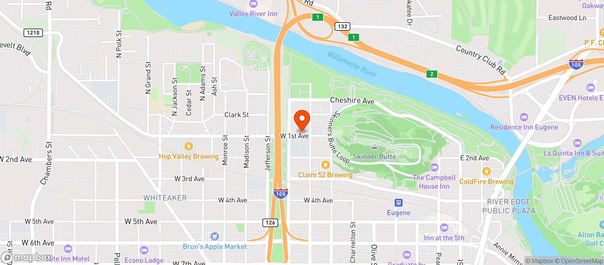 Map showing Going Green - Eugene