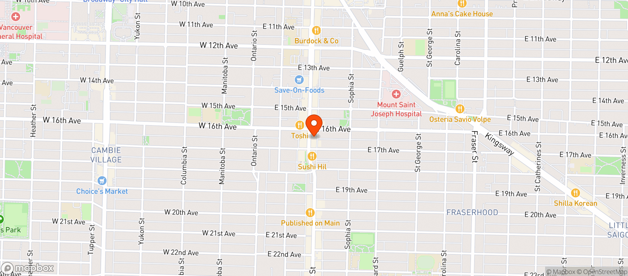 Map showing El Camino's