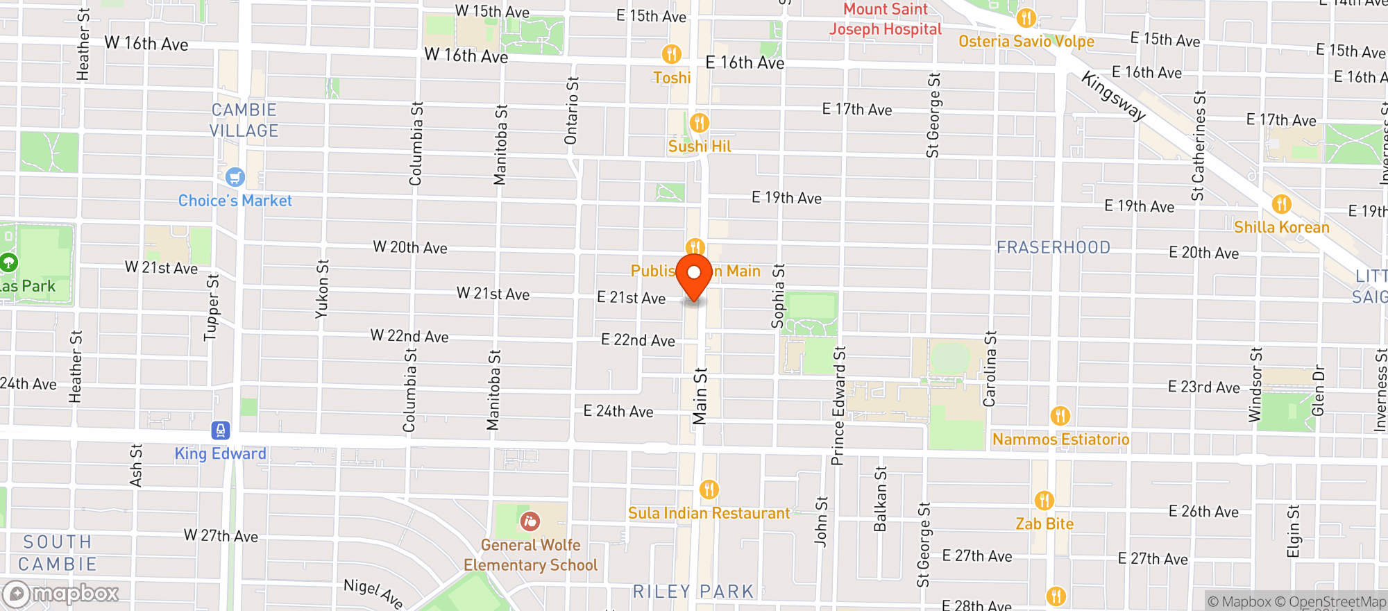 Map showing Coco et Olive Fine Foods Inc