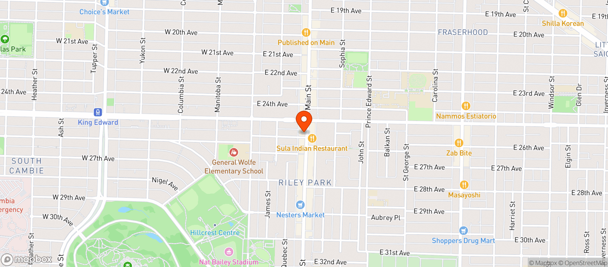 Map showing Main Convenience Store