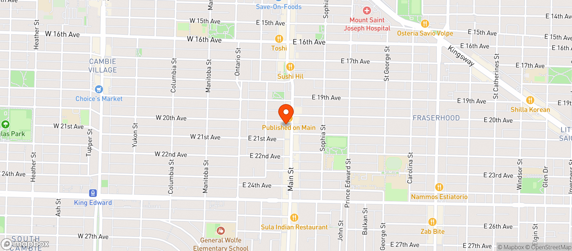 Map showing Organic Acres Market