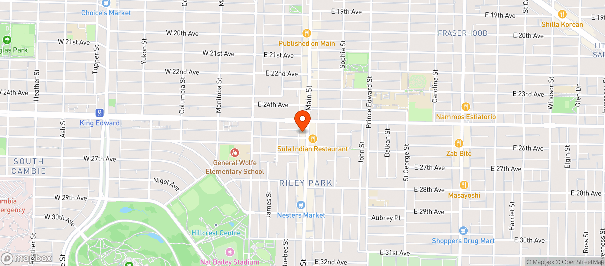 Map showing East West Market
