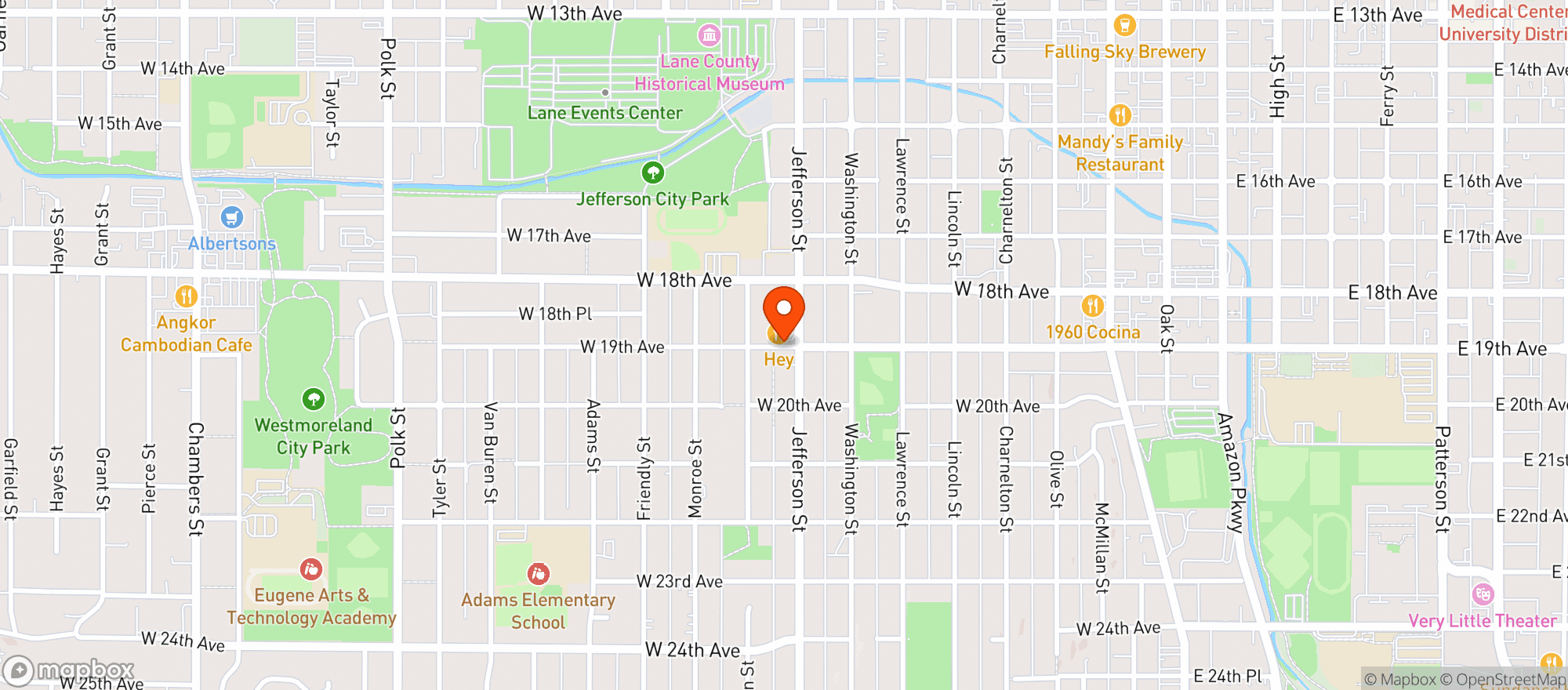 Map showing Little Y Market