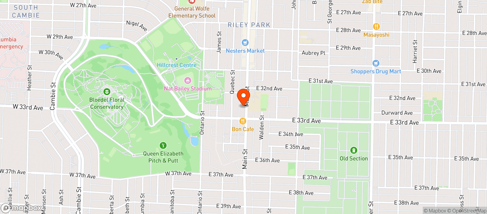 Map showing Stadium Market