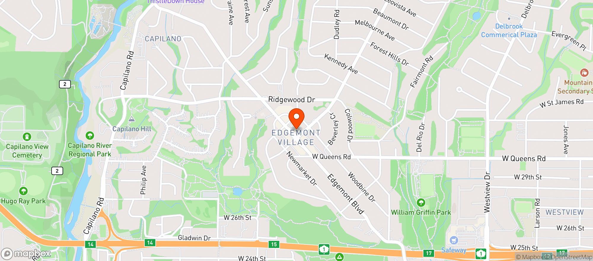 Map showing Windsor Meats - Edgemont