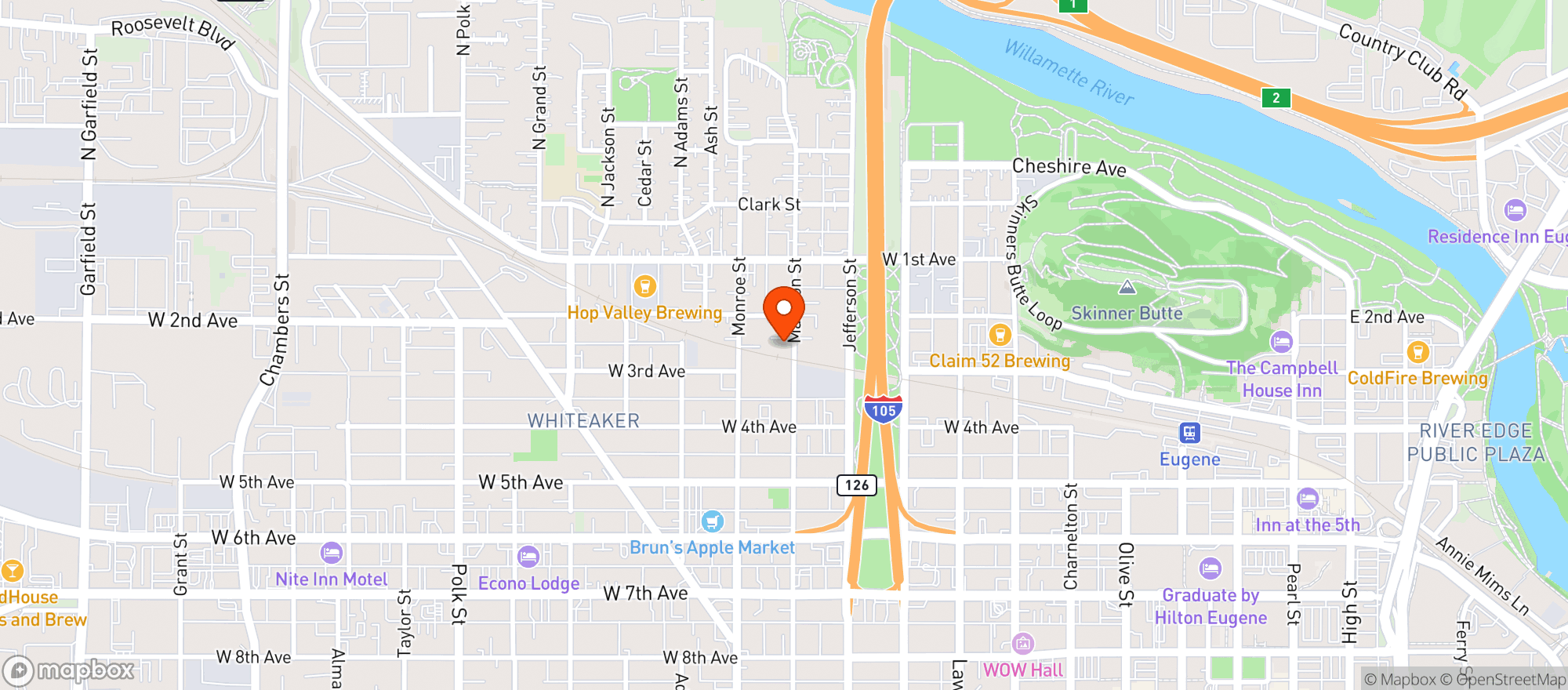 Map showing Wandering Goat Coffee Company