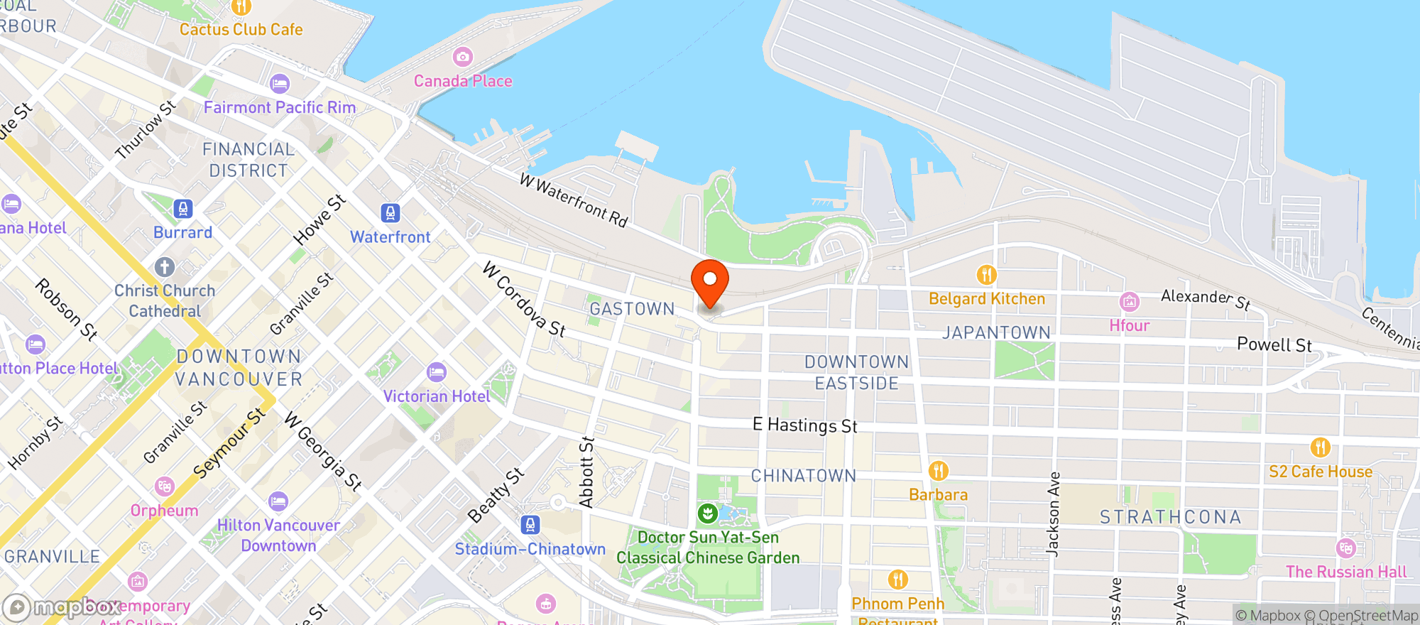 Map showing The Portside Pub
