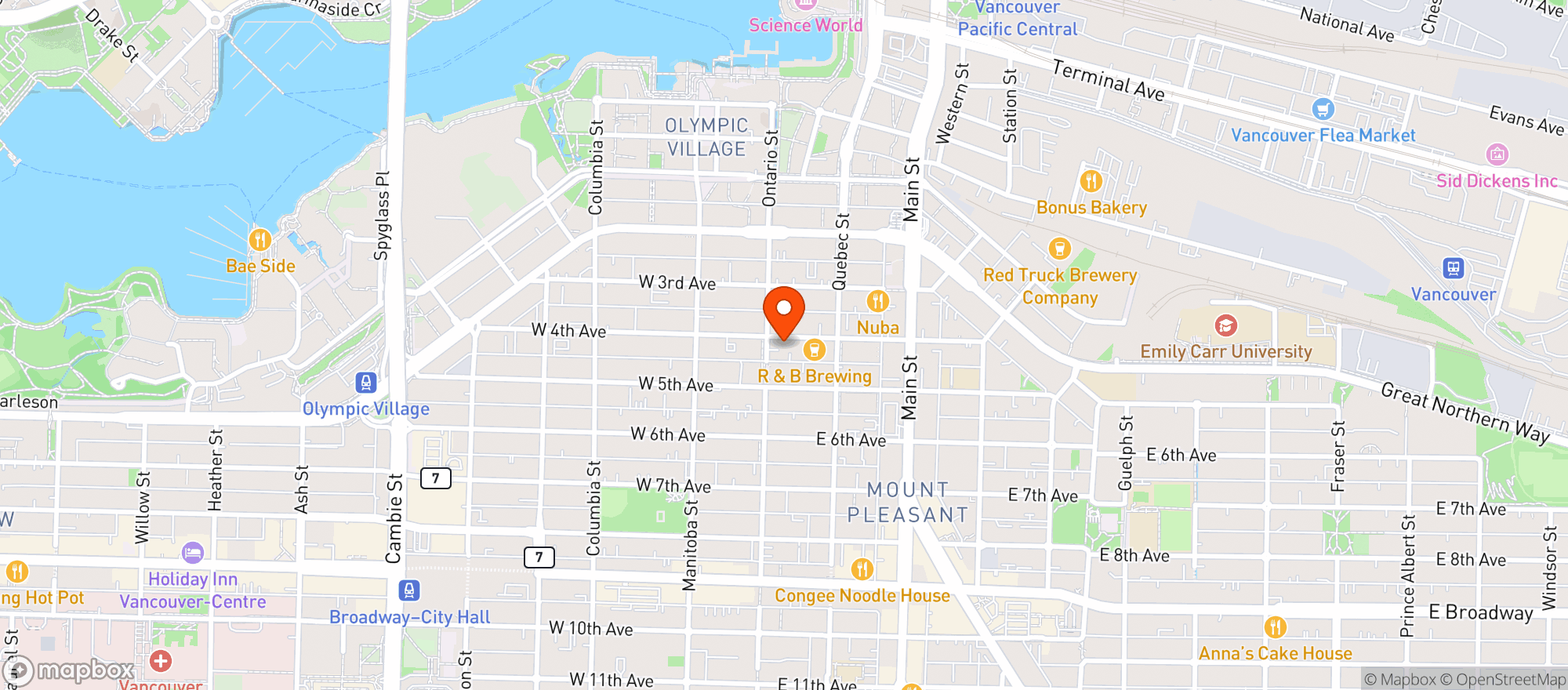 Map showing Electric Bicycle Brewing