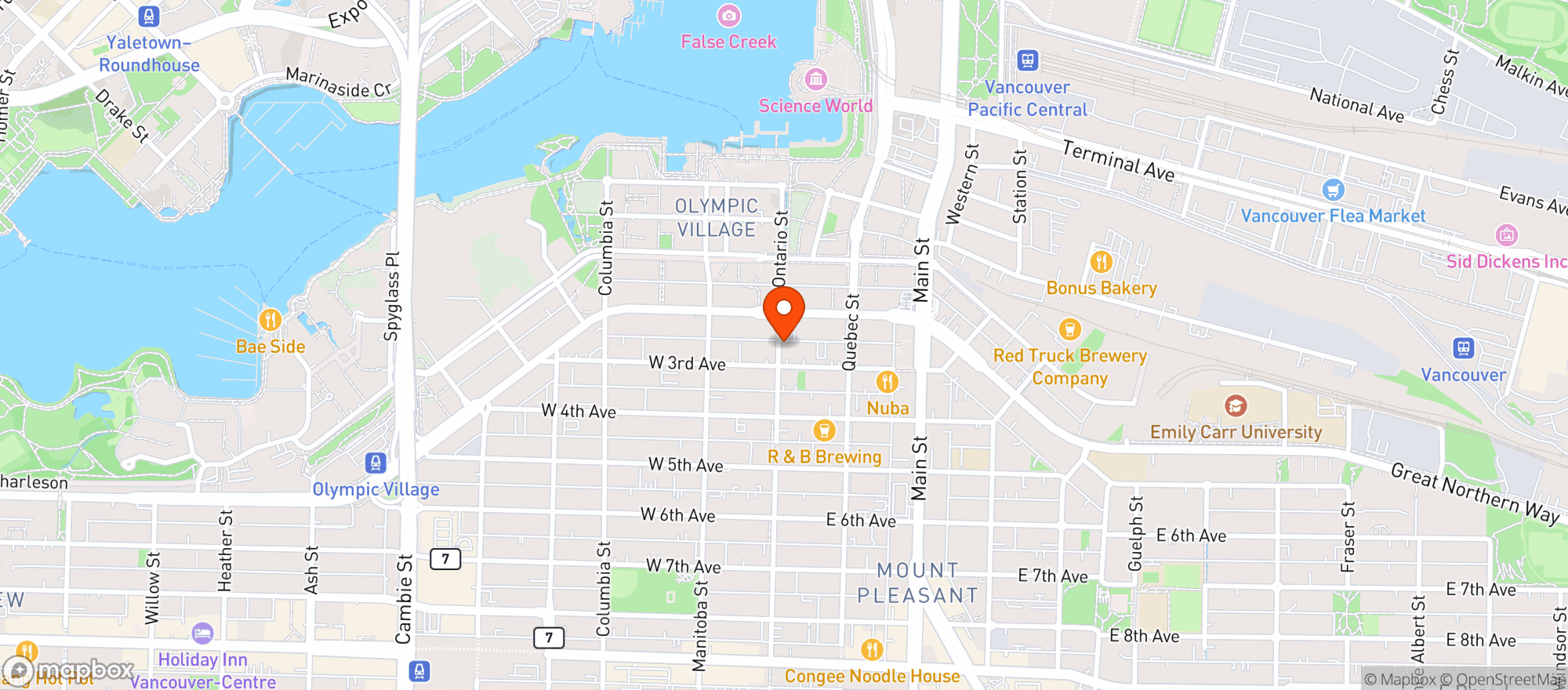 Map showing Faculty Brewing