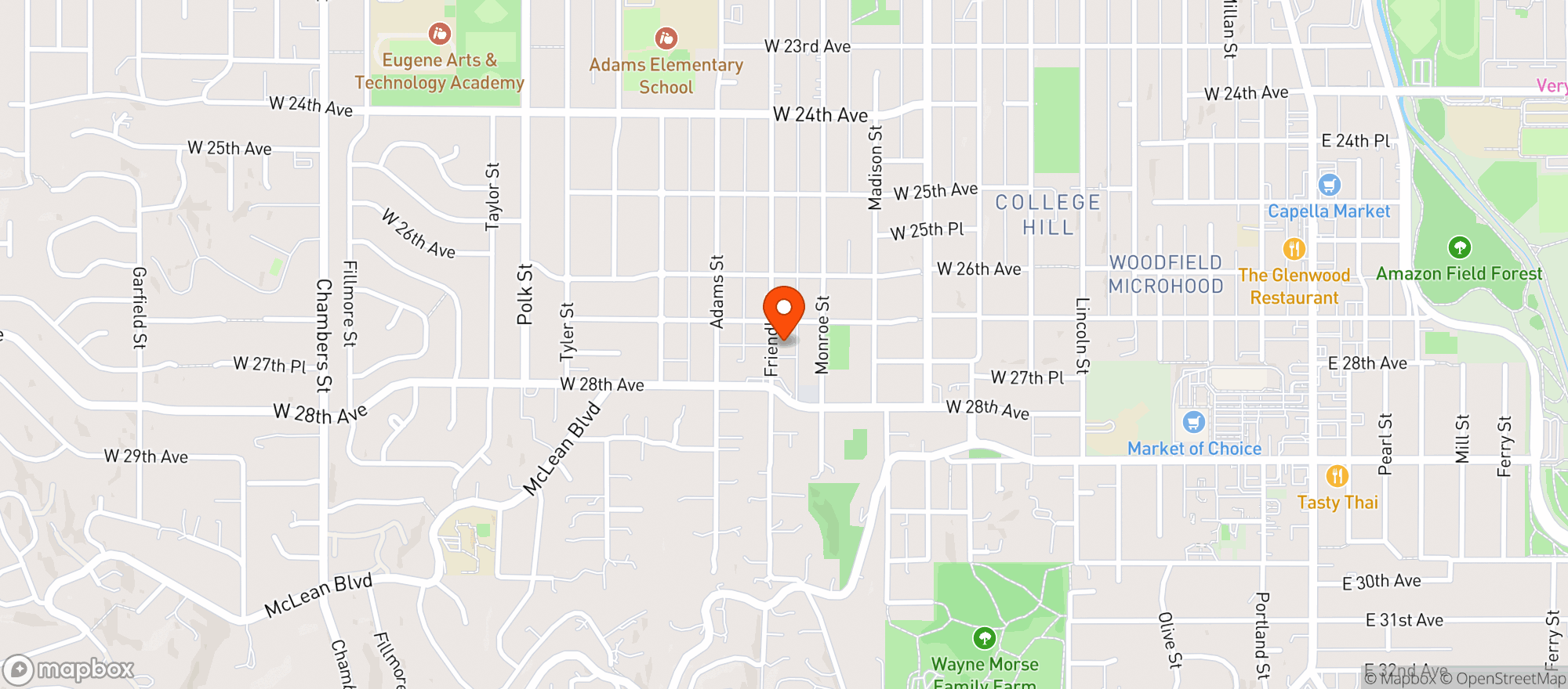 Map showing Friendlys Food And Deli